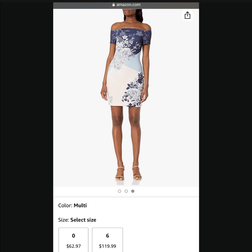 GUESS Multicolor Off Shoulder Dress